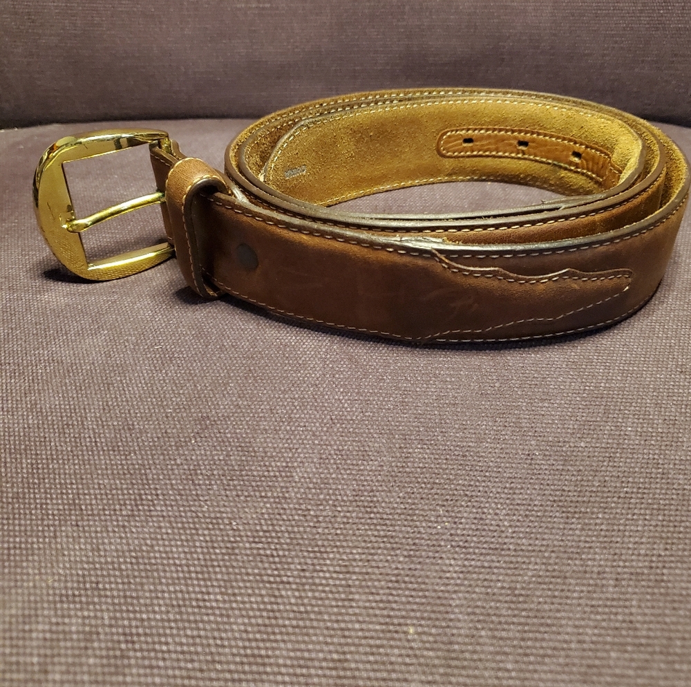 Silver Creek Classic Men's Brown Leather Belt w/ Removable Buckle Size 46